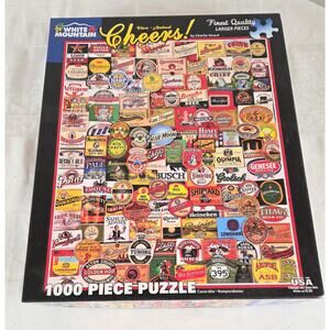 White Mountain 1,000 Piece Puzzle "Cheers" 24"x30" Completed All Pieces There